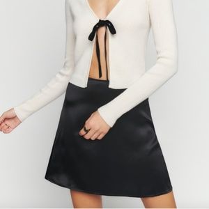 REFORMATION BLACK SILK SKIRT- "The Benson"